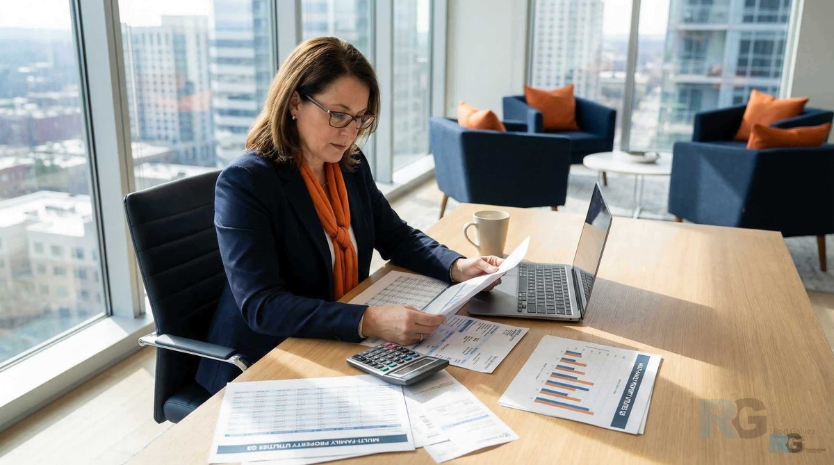 Utility cost recovery multifamily - property manager analyzing utility bills and meters